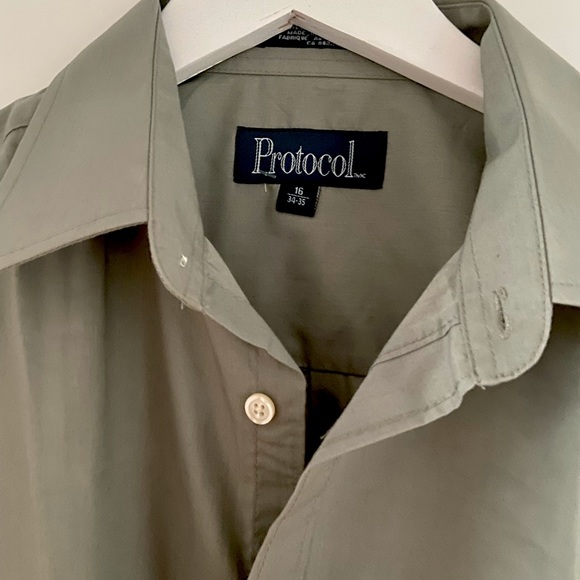 Olive button up - Picture 2 of 2